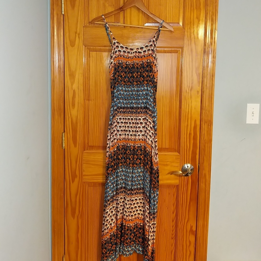 Orange and blue summer dress